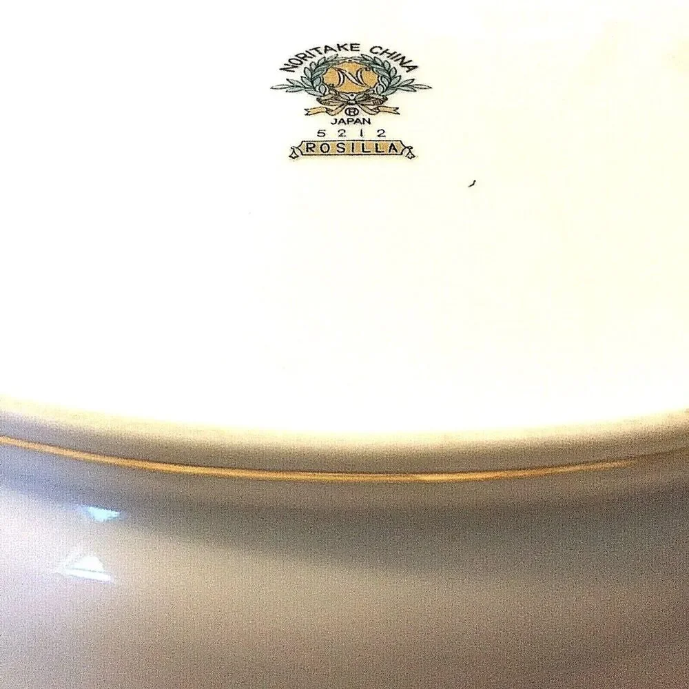 Noritake China Vintage Serving Bowl Rosilla 5212 Roses Pink 10.5 inch Gold Trim